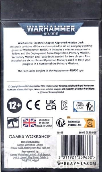 Warhammer 40k chapter approved mission deck 2026-2027, Hobby en Vrije tijd, Ophalen of Verzenden, Nieuw