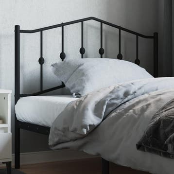 vidaXL Vervangend hoofdbord 107 cm metaal zwart, Verzenden, Nieuw, Zwart, Metaal