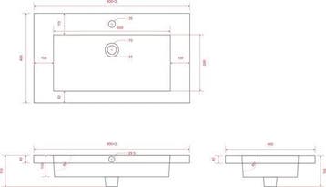 2dekans | Mirlux Badkamermeubel Mat Zwart 80 cm - Wastafel, Huis en Inrichting, Ophalen of Verzenden, Zo goed als nieuw