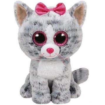 Ty Beanie Kiki poes knuffel - pluche - 24 cm - grote oogjes, Kinderen en Baby's, Speelgoed | Knuffels en Pluche, Verzenden, Nieuw