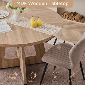 Scandinavische Ronde Eettafel Massief Hout - 120cm Diameter, Huis en Inrichting, Verzenden, Nieuw