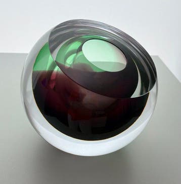 George Broft - sculptuur, “ PURPLE “ Unique - 15 cm - Glas