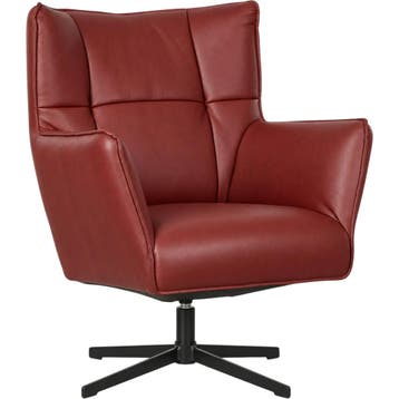 Leren draaifauteuil Lovely - Granada Rouge (rood), Nieuw, Ophalen of Verzenden, 75 tot 100 cm, Eigentijds, Modern, Retro, Vintage
