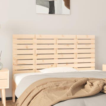 vidaXL Hoofdbord wandmontage 126x3x63 cm massief grenenhout, Verzenden, Nieuw, Bruin, Hout