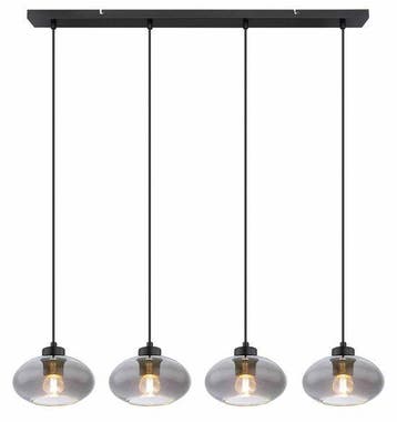 2dekans | Globo - hanglamp - Shaun - zwart - glas smoke glas, Ophalen of Verzenden, Zo goed als nieuw