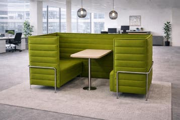 Vitra Alcove Cabin Highback, dubbele 2-zitter, lichtgroen, Overige plaatsen, Ophalen of Verzenden, Gebruikt, Tafel