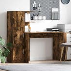vidaXL Bureau 2 pcs Gerookt eiken, Verzenden, Nieuw