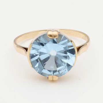 Ring - 14 karaat Geel goud - Saffier, Nieuw