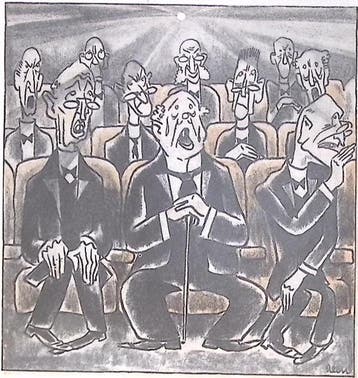 Spotprent over de eerste film in de Raad van State (Lithos), Antiek en Kunst, Verzenden