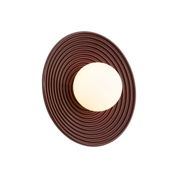 Retro plafondlamp donker rood met opaal glas - Lila, Verzenden, Nieuw, Retro