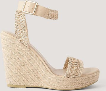 NA-KD Jute Sole Braided Vrouwen Sandalen - Natural - Maat 37, Kleding | Dames, Verzenden, Nieuw