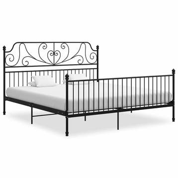 vidaXL Bedframe metaal zwart 180x200 cm, Eenpersoons, Verzenden, Zwart, Nieuw