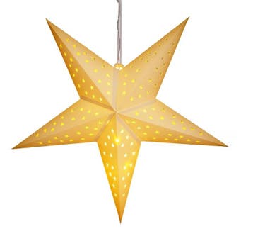 Kerstster Papier LED Crème Ø60cm 5 Punten Sterretjes, Diversen, Kerst, Verzenden, Nieuw