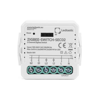 Ledtastic ZIGBEE-SWITCH-SEC02 dubbele schakelaar - Zigbee, Hobby en Vrije tijd, Elektronica-componenten, Verzenden, Nieuw