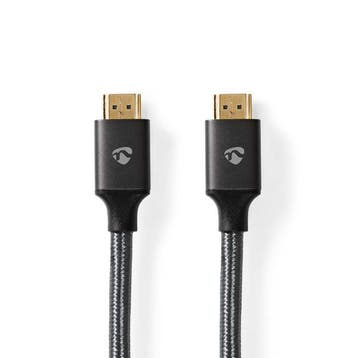 HDMI kabel 2.1 | Nedis | 3 meter (8K@60Hz, HDR, Donkergrijs), Verzenden, Nieuw