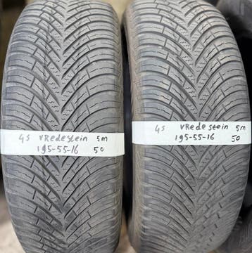 2x 195-55-16 Vredestein AllSeason 2x 5mm €50 PST 195 55 16, Ophalen, Gebruikt, 16 inch, All Season