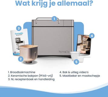 Fornello Essenza Broodbakmachine PFAS vrij - Keramisch -, Tuin en Terras, Ophalen of Verzenden, Nieuw, Fornello