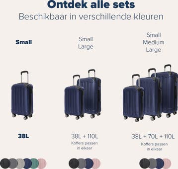2dekans | TRVLMORE Handbagage Koffer met Wielen - Cijferslot, Ophalen of Verzenden, Zo goed als nieuw