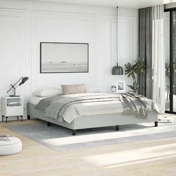 vidaXL Bedframe zonder matras lichtgrijs California King, Huis en Inrichting, Slaapkamer | Bedden, Verzenden, Nieuw, Tweepersoons