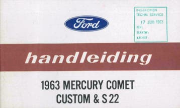 1963 Ford Mercury Comet Custom & S22 Instructieboekje NL, Verzenden