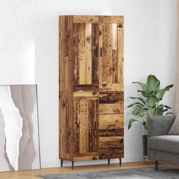 vidaXL buffetkast 2 st Oudhout 69,5 x 34 x 180 cm Bewerkt, Minder dan 50 cm, Verzenden, Nieuw, Minder dan 100 cm