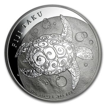 Fiji Schildpad 5 oz 2012, Verzenden, Losse munt, Zilver