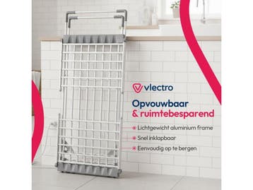 Vlectro Elektrisch Droogrek - Opvouwbaar - Verwarmd 310W -, Tuin en Terras, Droogmolens en Wasrekken, Verzenden, Nieuw