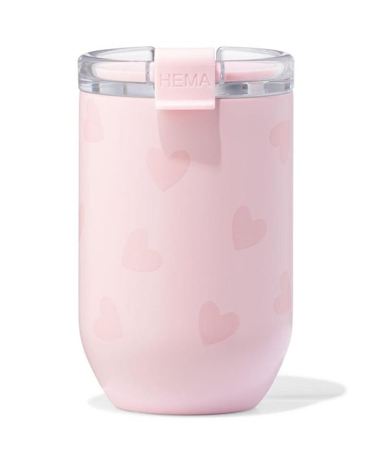 HEMA Koffiebeker to go 350ml rvs hartjes, Huis en Inrichting, Keuken | Servies, Nieuw, Verzenden