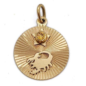 Hanger - 18 karaat Geel goud - 0.10ct. tw. Citrien