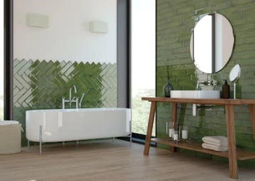 Wandtegel Equipe Cerámica Alchimia Olive Groen Glans 7,5x30, Nieuw, 20 tot 40 cm, 10 m² of meer, Wandtegels