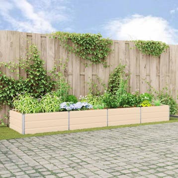vidaXL Plantenbak Ivoor 385 x 100 x 45 cm Gegalvaniseerd, 100 cm of meer, Verzenden, Nieuw, Metaal
