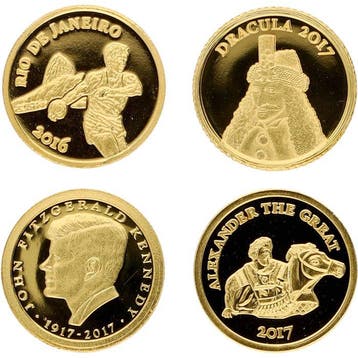 Congo, Niger, Niue. 2016/2017 - Kleine Gouden Munten (4