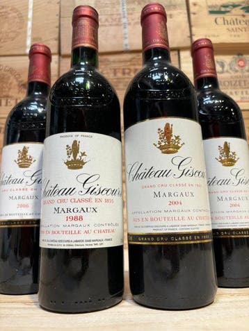1988 , 2006 & 2004 x2 Château Giscours - Margaux 3ème Grand, Nieuw