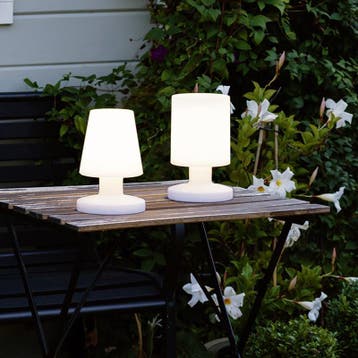 LED Tafellamp - Rond - Wit - Spatwaterdicht - USB Oplaadbaar, Ophalen of Verzenden, Nieuw, Kunststof, Overige fittingen