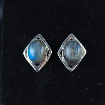 Zilver - Oorbellen - Labradoriet Sterlingzilver
