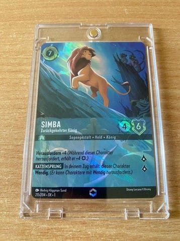 Disney - 1 Card - Disney Lorcana - Simba 215/204 - DE-1, Nieuw