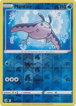 Mantine 061/264 reverse holo (Fusion Strike), Ophalen of Verzenden, Nieuw, Losse kaart, Foil