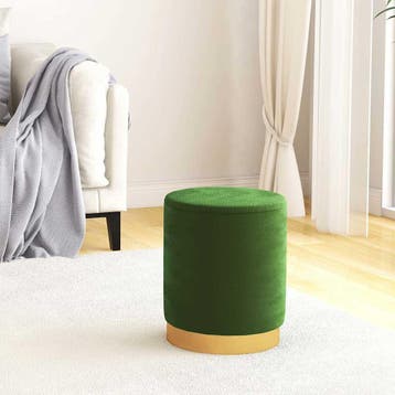 vidaXL Hocker met opbergruimte rond fluweel 31 x 37 cm groen, Verzenden, Nieuw
