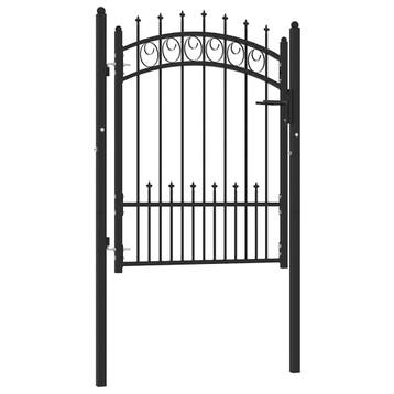 vidaXL Hekpoort EMMEN met stalen pinnen 104x109,5 cm zwart, Verzenden, Nieuw