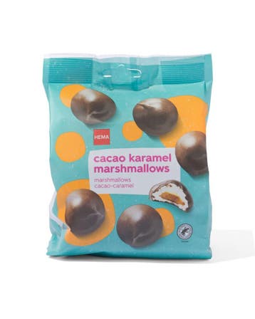 HEMA Cacao karamel marshmallows 175gram, Verzenden, Nieuw
