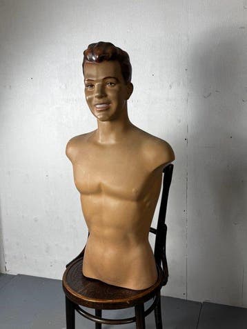 Mannequin - Mid-Century Male Mannequin Bust, 1950s - Gips,