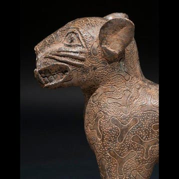 Luipaard - antiek brons - Yoruba - Nigeria