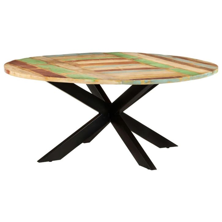 vidaXL Eettafel rond 175x75 cm massief gerecycled hout, Huis en Inrichting, Tafels | Eettafels, Nieuw, Verzenden