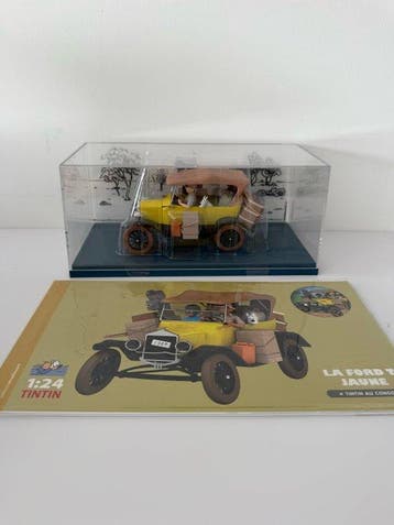 Tintin Auto 1:24, de Ford T geel - 2019, Nieuw