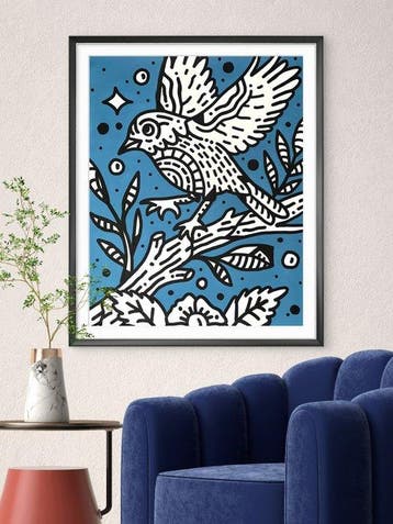 Nuno Barbedo (1983) - Singing bird (XL Size Painting)
