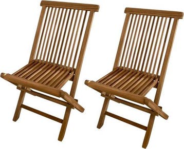 2dekans | AXI Mina Teak Tuinstoelen – Set van 2 – Opklabare, Ophalen of Verzenden, Zo goed als nieuw
