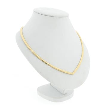 Gouden omega schakelcollier (Ketting), Sieraden, Tassen en Uiterlijk, Ophalen of Verzenden, Gebruikt, Goud, Goud