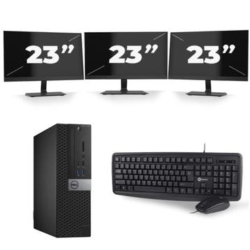 Dell Optiplex 3040 SFF -   i7-6e  - 8GB  - 256GB  + 3x 23 in, Qwerty, Verzenden, 8 GB, Refurbished