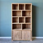 Moderne Boekenkast | Massief teakhout | 120cm breed |, Huis en Inrichting, Kasten | Boekenkasten, 100 tot 150 cm, 200 cm of meer