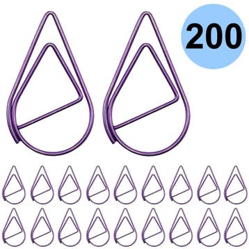 Fako Bijoux - 200x Paperclip Druppel Paars - Druppelvormige, Verzenden, Nieuw